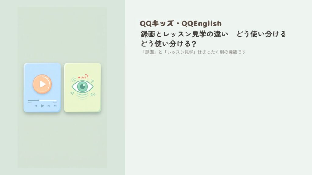 QQキッズ・QQEnglishの録画とレッスン見学の違い｜どう使い分ける？